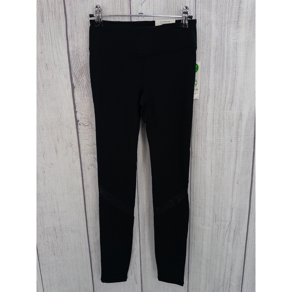 Gaiam Leggings Womens XS Black Om Mesh High Waist Fitness Athletic Ankle Yoga